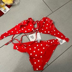 & Other Stories Red Polka Dot Bikini